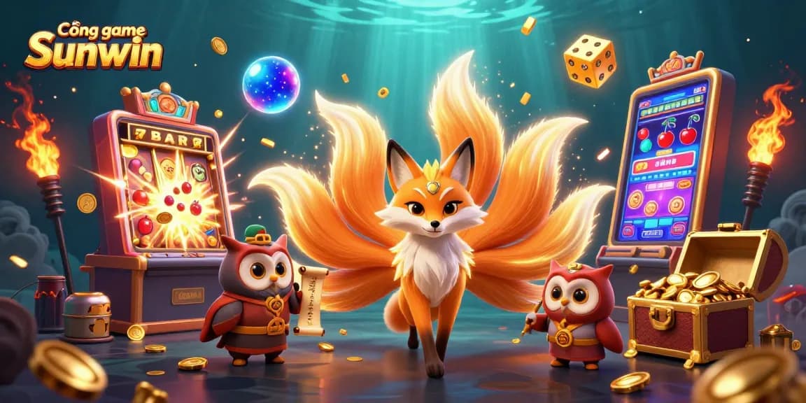 Experience the vibrant Cổng game Sunwin with rich visuals of slots and gaming excitement.