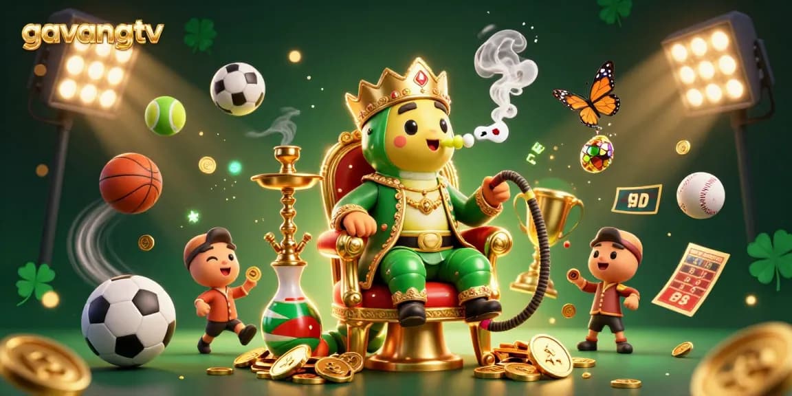 Experience the excitement of sports betting with gavangtv's vibrant 3D illustration of dynamic gameplay.