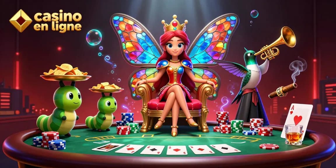 Jouez aux machines à sous en ligne dans un casino en ligne illuminé par un décor féérique.