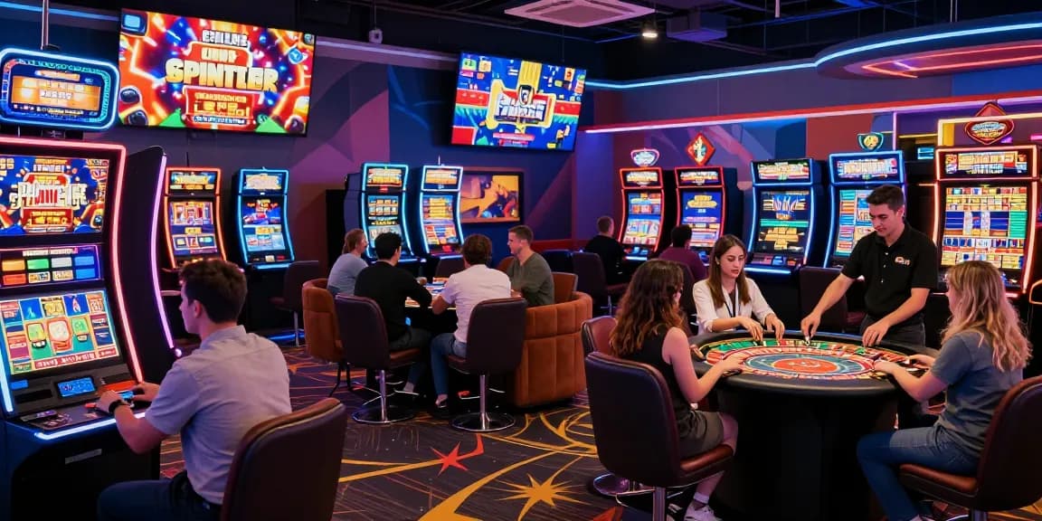 Exciting scene of players enjoying credit card casinos with vibrant atmosphere and gaming options.