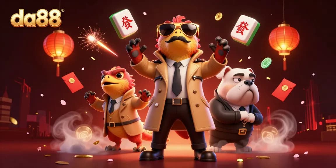 Experience the excitement of da88 with raptors in a trench coat trying to sneak into a VIP casino lounge.