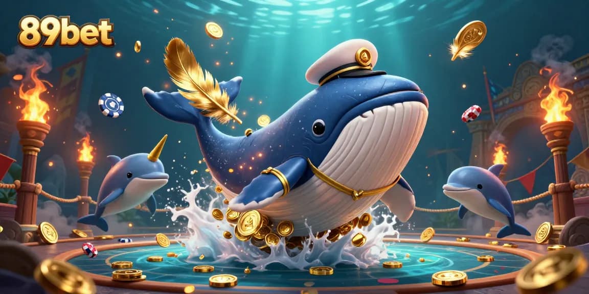 Experience thrilling wins with 89bet in this vibrant underwater casino scene filled with joy and treasures.
