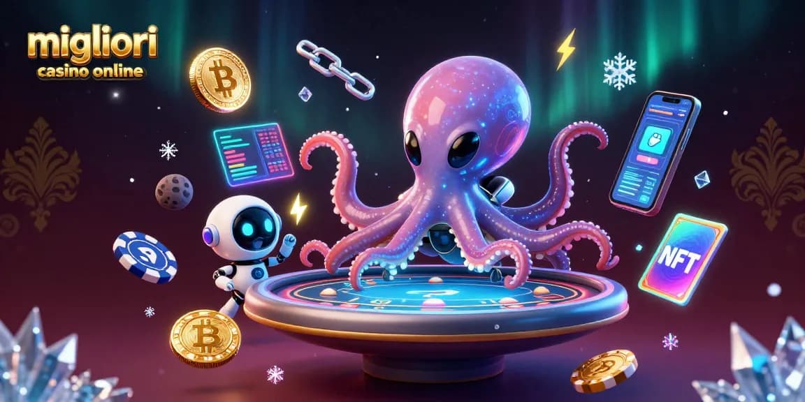 Gioca nei migliori casino online con l'alieno polpo e il robot in un tavolo da poker olografico