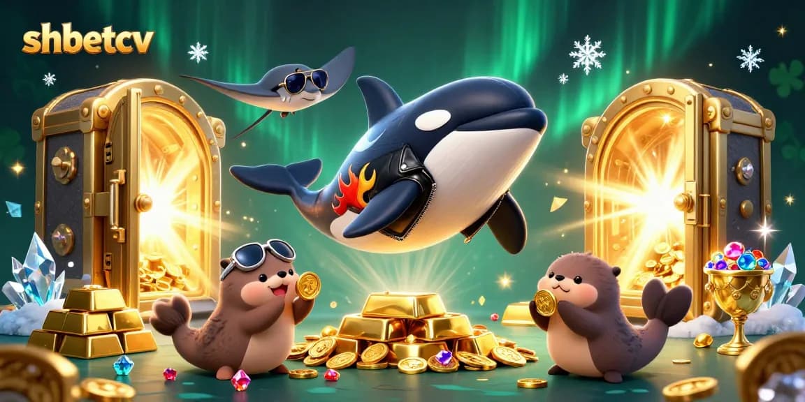 Spin to win at shbetcv with a colorful underwater casino-themed illustration featuring marine characters and treasures.