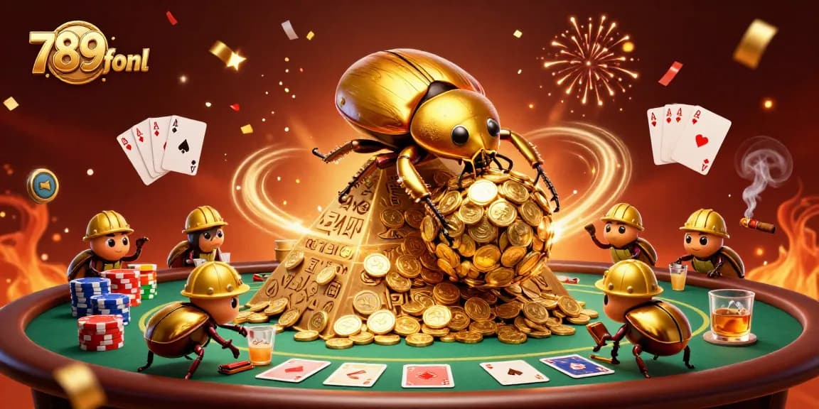 Winning with 789fonl's immersive 3D casino experience featuring vibrant elements and dynamic gameplay.