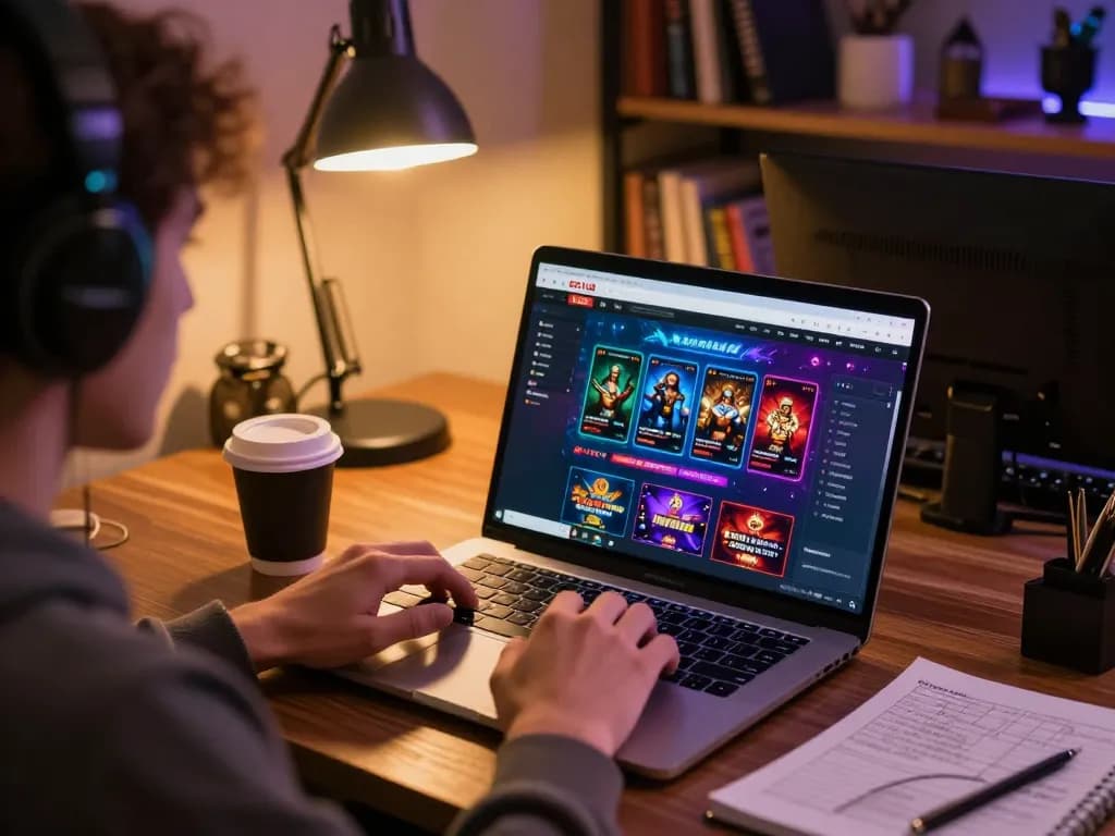 Active gaming on trang chủ B52CLUB showing engaging casino games on a laptop with cozy atmosphere