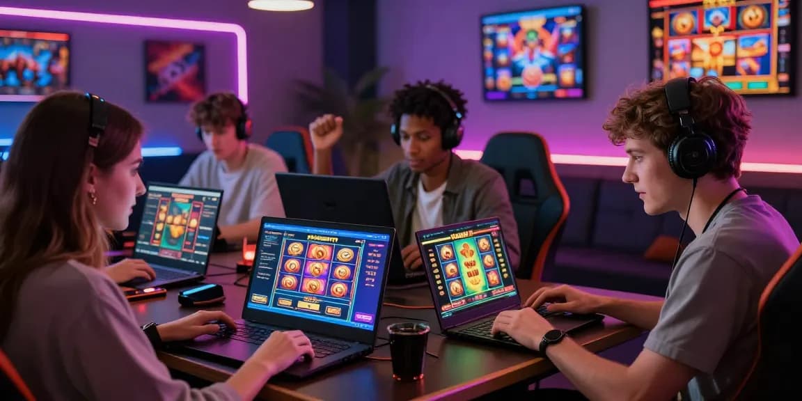 Engaged players celebrating wins on the APIZEUS777 platform showcasing vibrant gaming atmosphere.