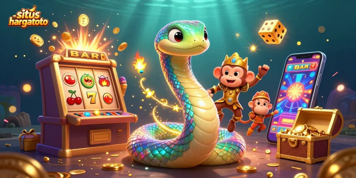 Experience the thrill of situs hargatoto with this vibrant 3D casino illustration featuring dynamic gaming elements.