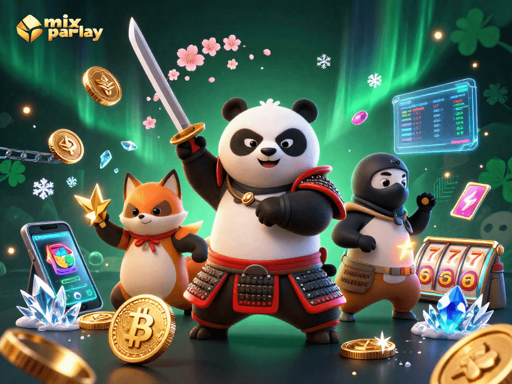 Experience thrilling moments with mix parlay in a vibrant casino scene filled with game elements.
