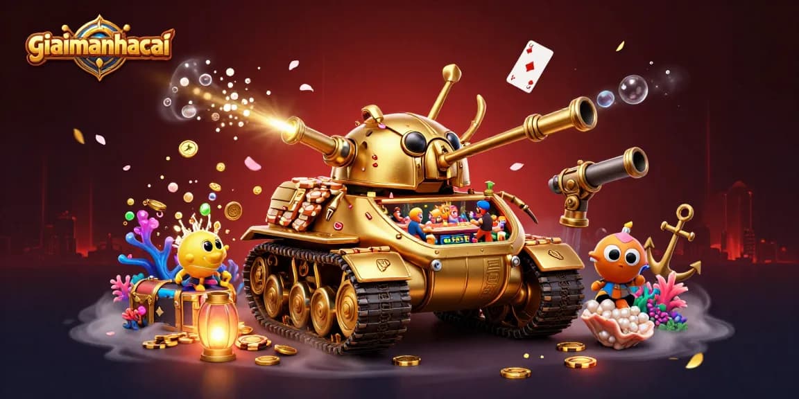 Experience excitement with giaimanhacai's massive golden beetle tank revealing a vibrant mini casino.