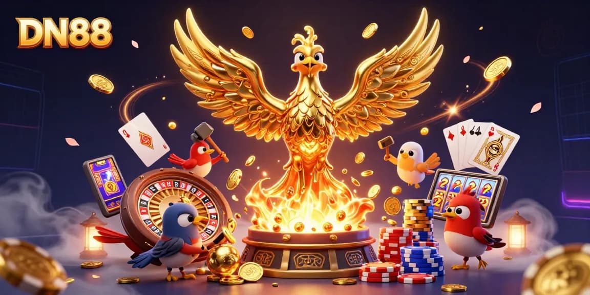 Spin to win at DN88: Experience the thrill of online casino gaming with rich golden elements.