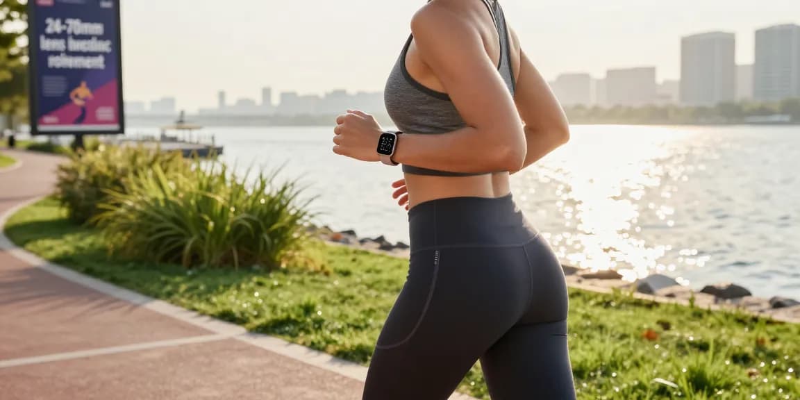 Orang berlari dengan Fitbit Luxe di pergelangan tangan mereka, menampilkan gaya hidup sehat dan aktif di https://www.polarfitbitshop.com/fitbit-luxe/.