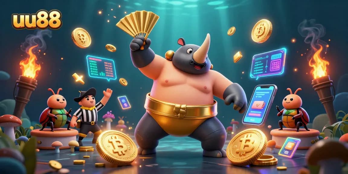 Engage in thrilling gameplay with uu88 showcasing a vibrant casino scene featuring unique characters.