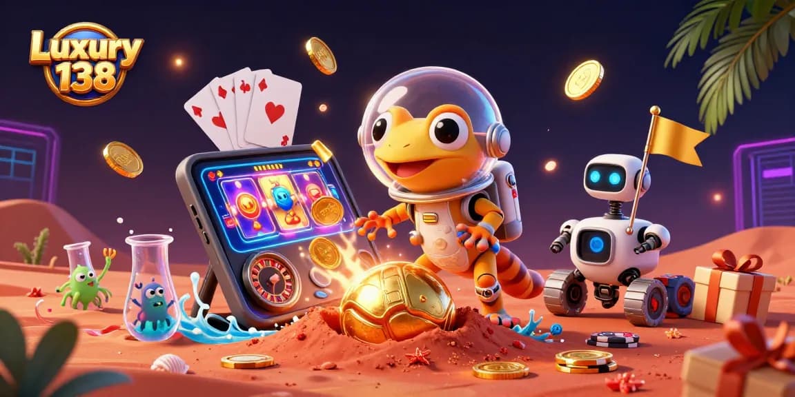 Engage in thrilling gameplay with Luxury 138 featuring vibrant slots, roulette, and poker elements.