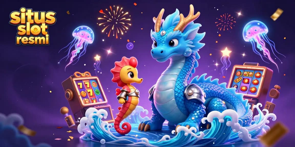 Experience the thrill at situs slot resmi with a majestic dragon, lucky 7s, and vibrant slot elements!