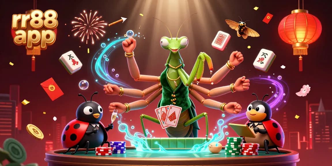 Engage with the rr88 app featuring vibrant casino elements and characters for immersive gaming.