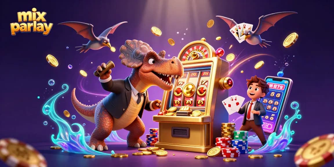 Memanfaatkan peluang dari mix parlay, dinosaurus memukul mesin slot emas yang mengeluarkan koin jackpot.