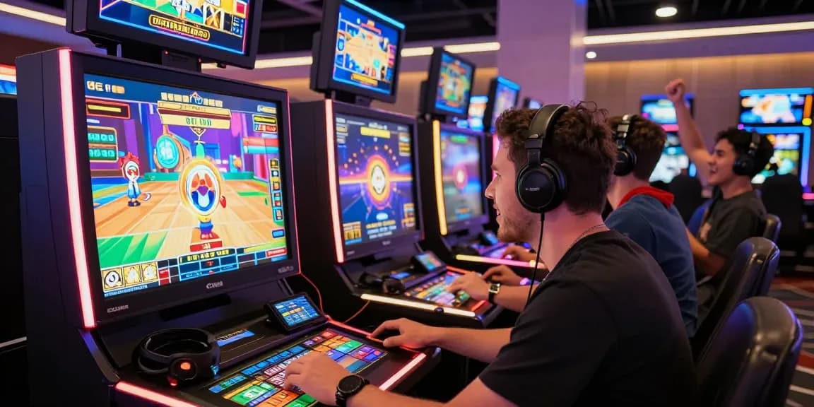 Engaging KK55 online casino scene with a player enjoying vibrant video slot games in a thrilling gaming atmosphere.