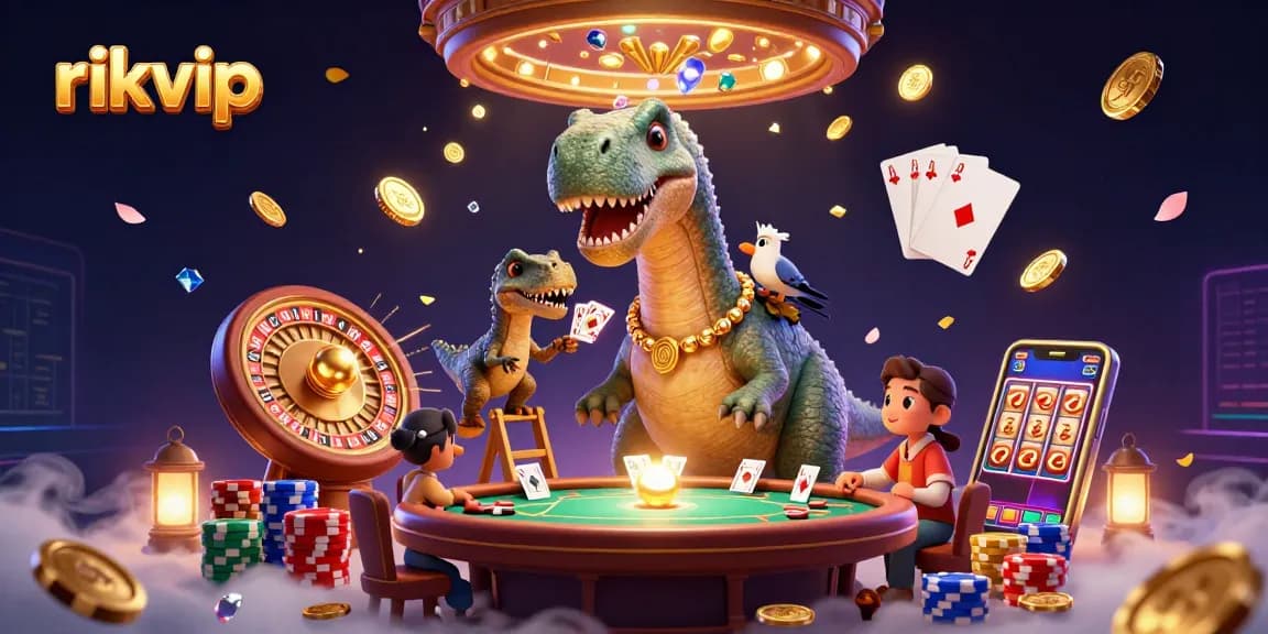 Experience the thrill of rikvip with vivid games and dynamic characters in this vibrant casino scene.