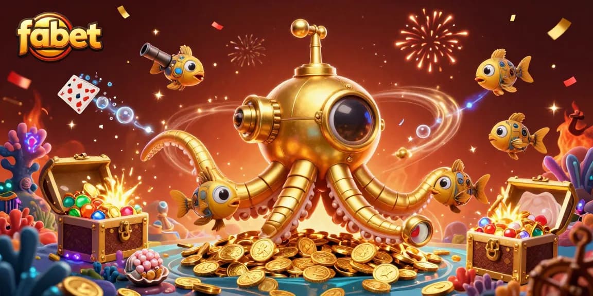 Win big with fabet in this vibrant 3D illustration showcasing fantastic casino elements.
