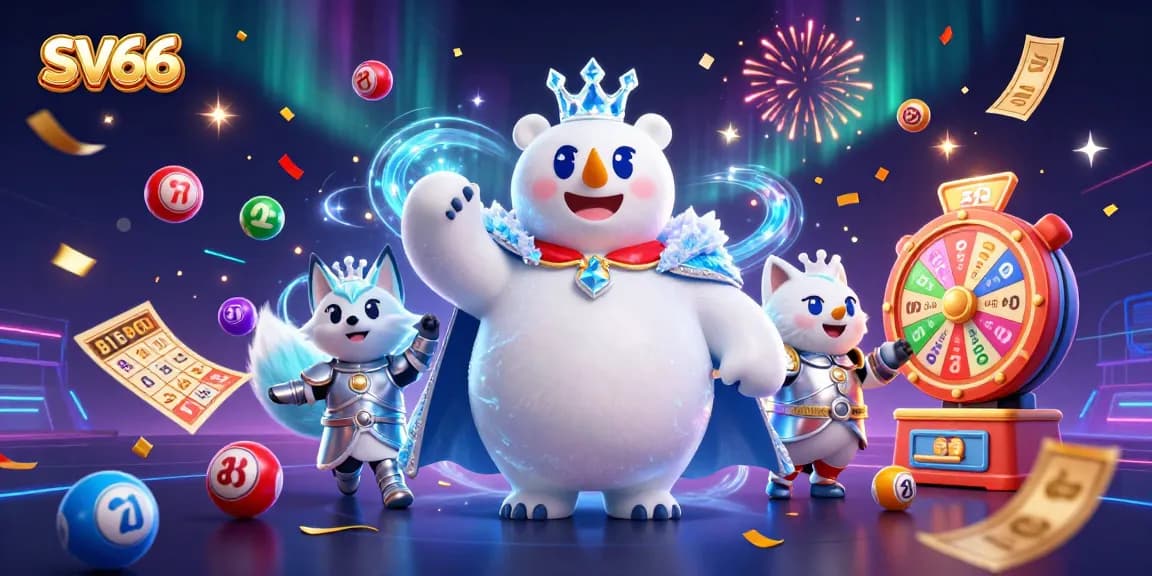 Engage with SV66's exhilarating lottery experience featuring colorful balls, vibrant prize elements, and dynamic energy.