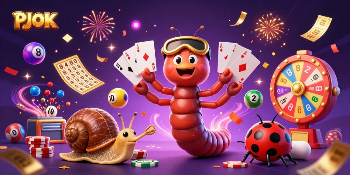 Experience the excitement of PJOK with dealers and colorful casino elements in a vibrant setting.