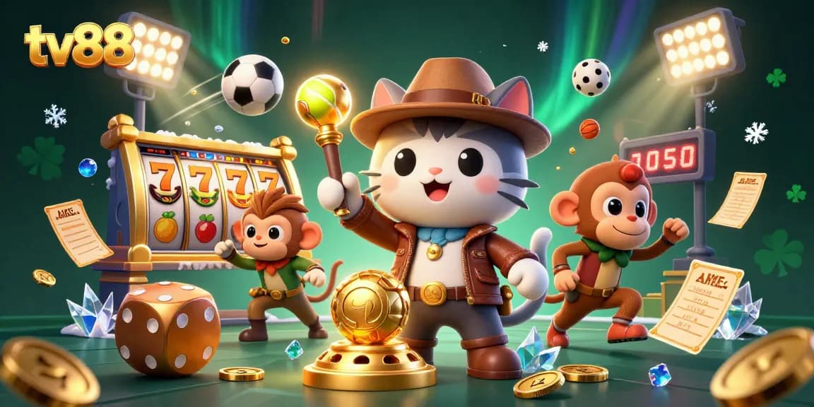 Experience thrilling gameplay on tv88 with a cat explorer unearthing casino treasures