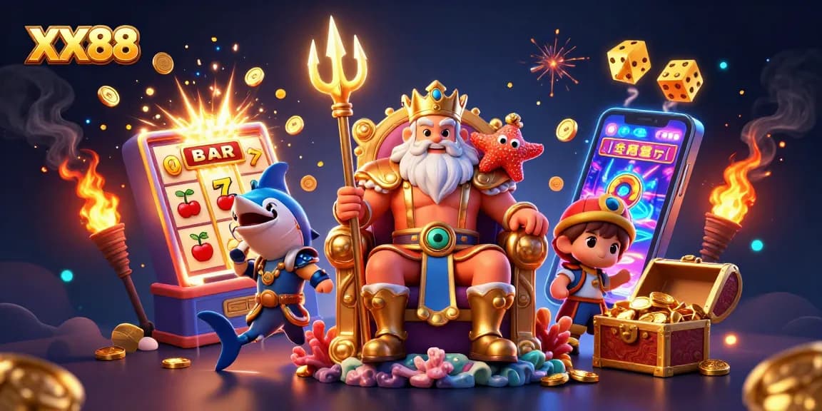 Experience the thrill of XX88 with vibrant 3D casino creatures and jackpot excitement.