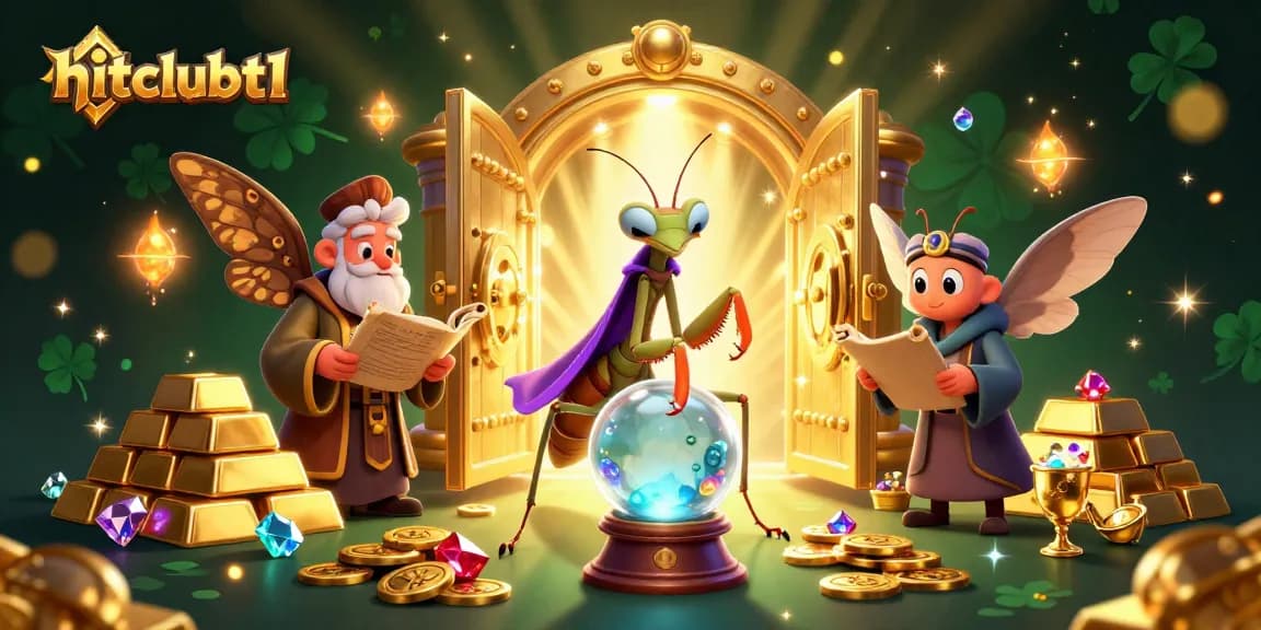 Immerse in hitclubt1's casino magic with a mystical 3D scene of fortune and luck.