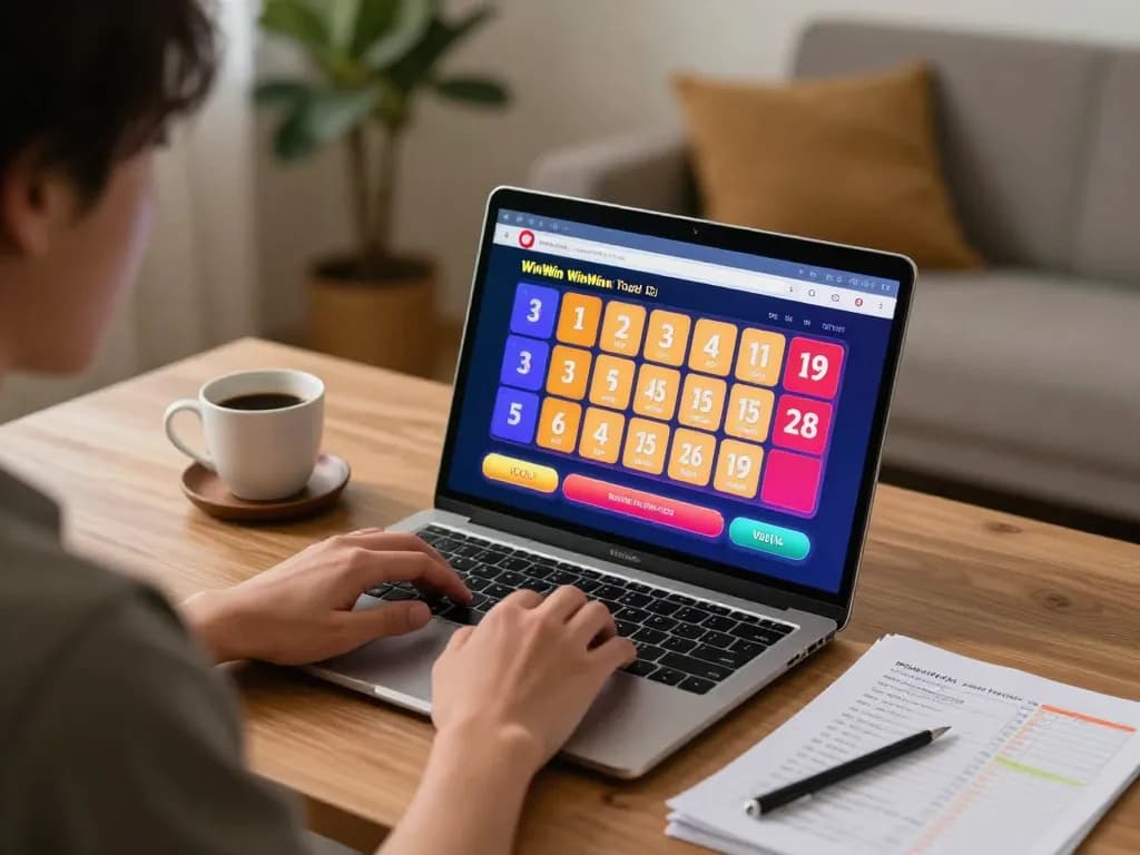 Engaging in strategic togel gameplay on WinWin platform from a cozy home setup.