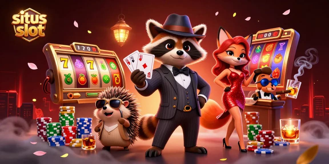 Menangkan jackpot di situs slot dengan karakter kartun dalam suasana kasino yang menggoda.