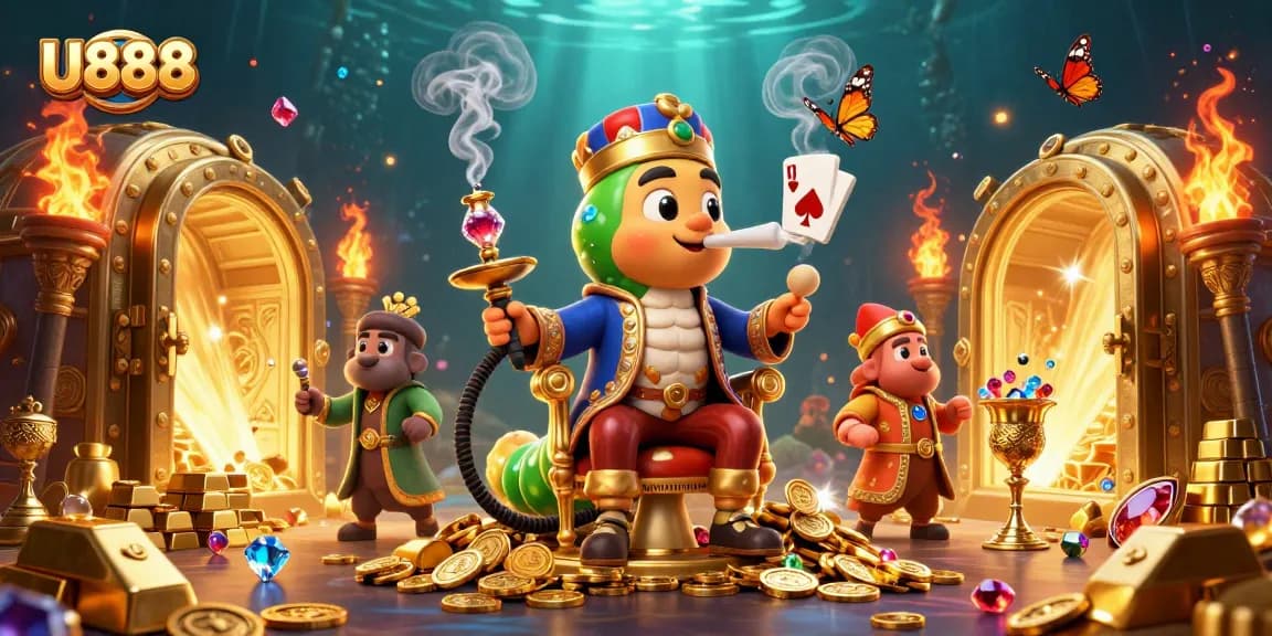 Experience the thrill of U888 with a vibrant 3D illustration showcasing an enchanting casino world.