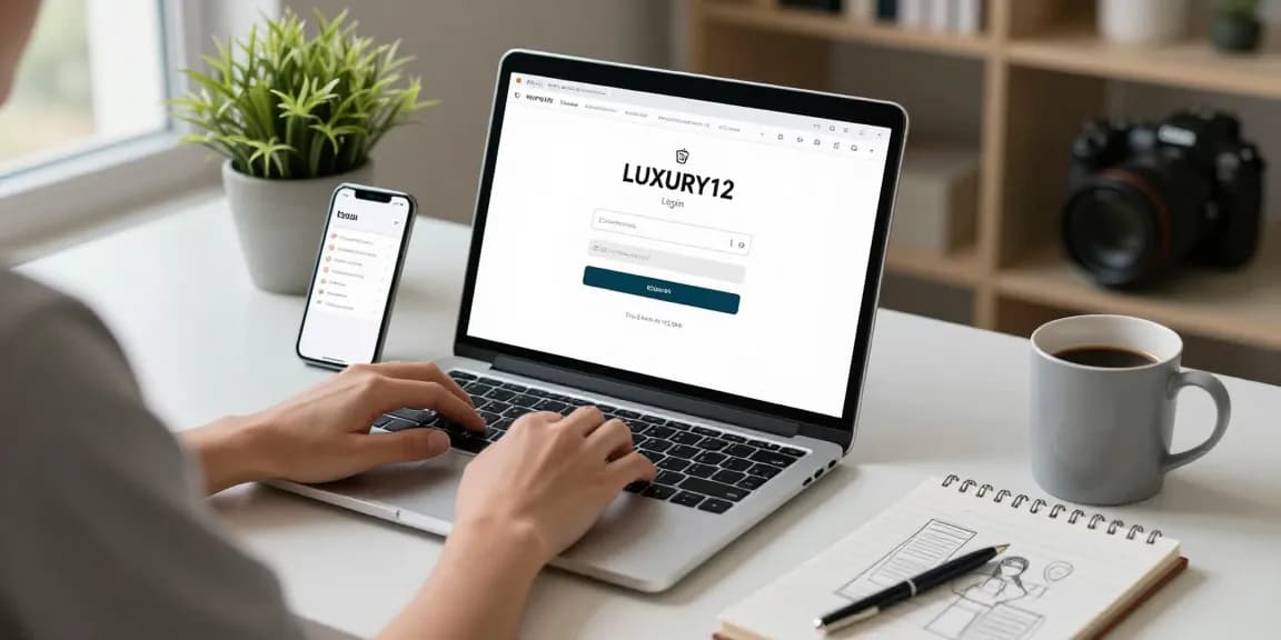 Proses LUXURY12 Login di desktop modern dengan suasana profesional.