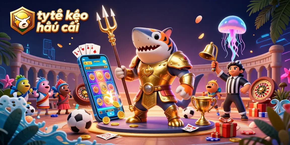 Engage in sports betting with tỷ lệ kèo nhà cái amidst a vibrant underwater colosseum setting.