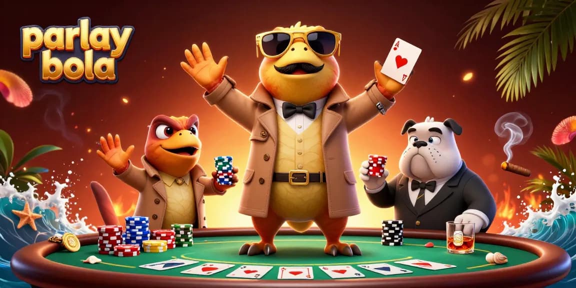 Experience parlay bola excitement as raptors in disguise approach a VIP casino lounge.