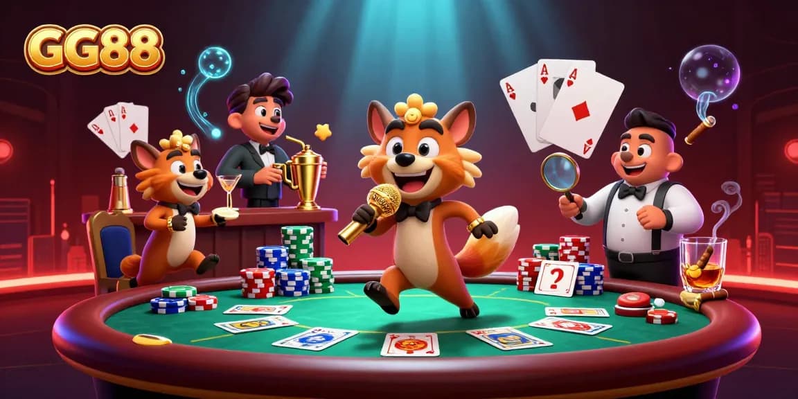 GG88 hyenas bring humor and excitement to the comedy casino club scene with poker and vibrant elements.
