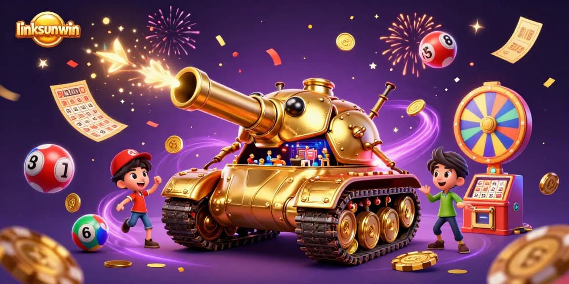 Engage with linksunwin's vibrant gaming experience inside a dynamic 3D casino scene.