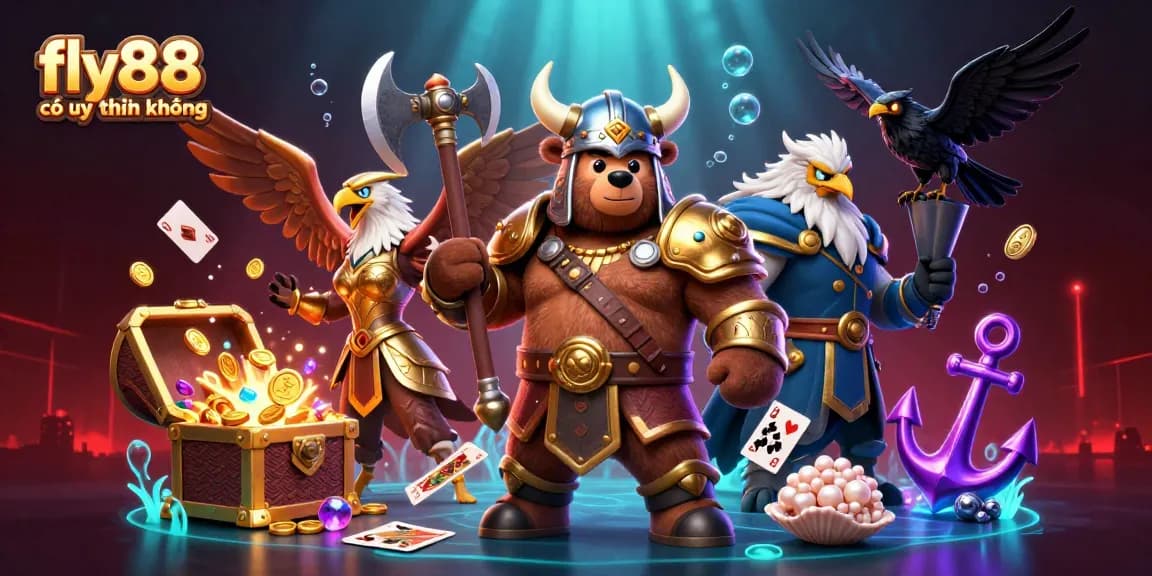 Experience the thrilling action of fly88 có uy tín không in this vibrant 3D casino-themed illustration.