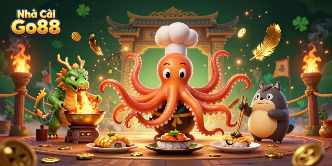 Engage in thrilling gameplay at Nhà Cái Go88 with vibrant characters and golden gaming elements.