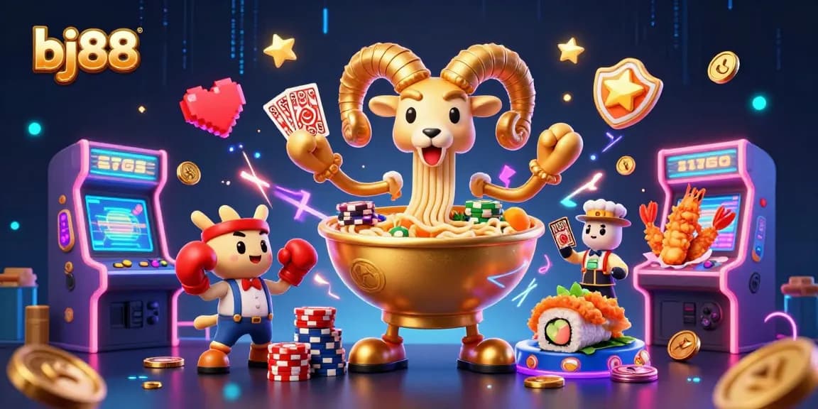 Bj88 players strategizing with vibrant 3D casino characters and elements for an exciting gaming experience.