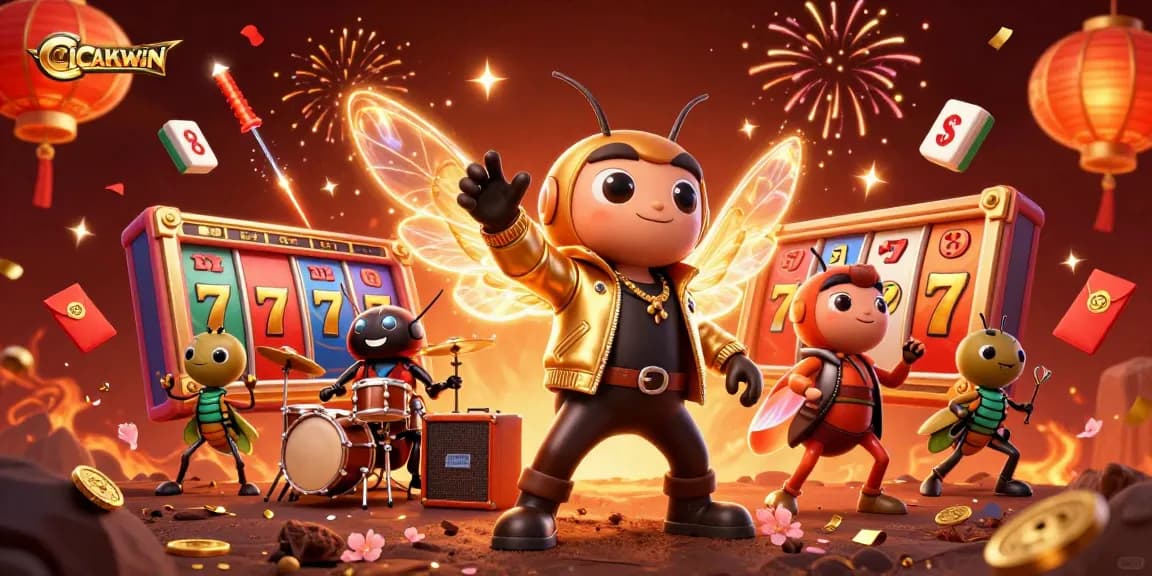 CICAKWIN challenges players with exciting slot reels, vibrant colors, and a buzzing celebration atmosphere