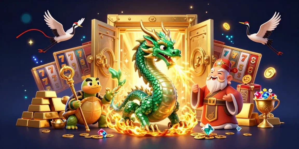 Experience thrilling wins at DN88 with the emerald dragon and treasures of chance.