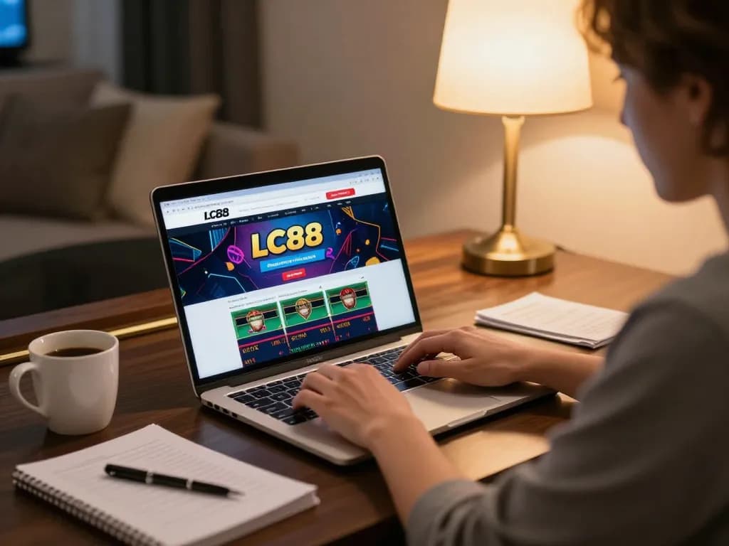 Engaging online gaming experience at LC88 with a person focused on live dealer options.