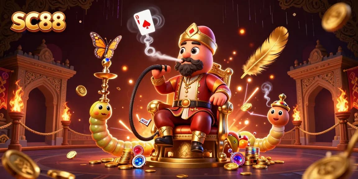 Engage in thrilling casino action with SC88's vibrant 3D gaming scene featuring a whimsical character.