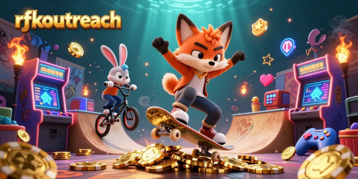 Experience immersive gaming action with rfkoutreach in this vibrant 3D casino adventure scene.