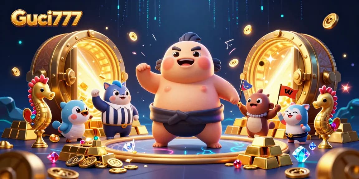 Guci777 menghadirkan keseruan permainan slot dengan simbol dan piala emas meriah di bawah laut