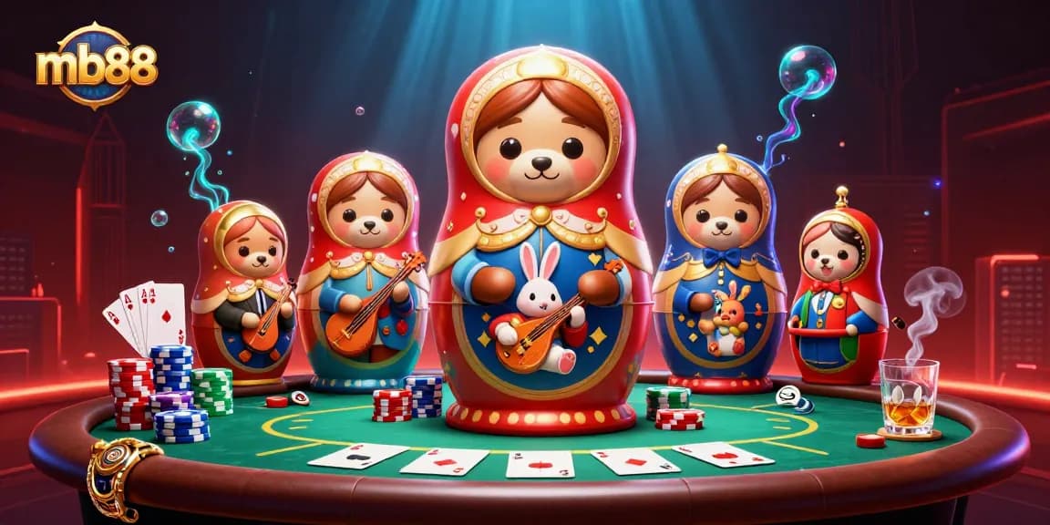 Experience excitement at mb88 with a lively 3D representation of casino fun and action.