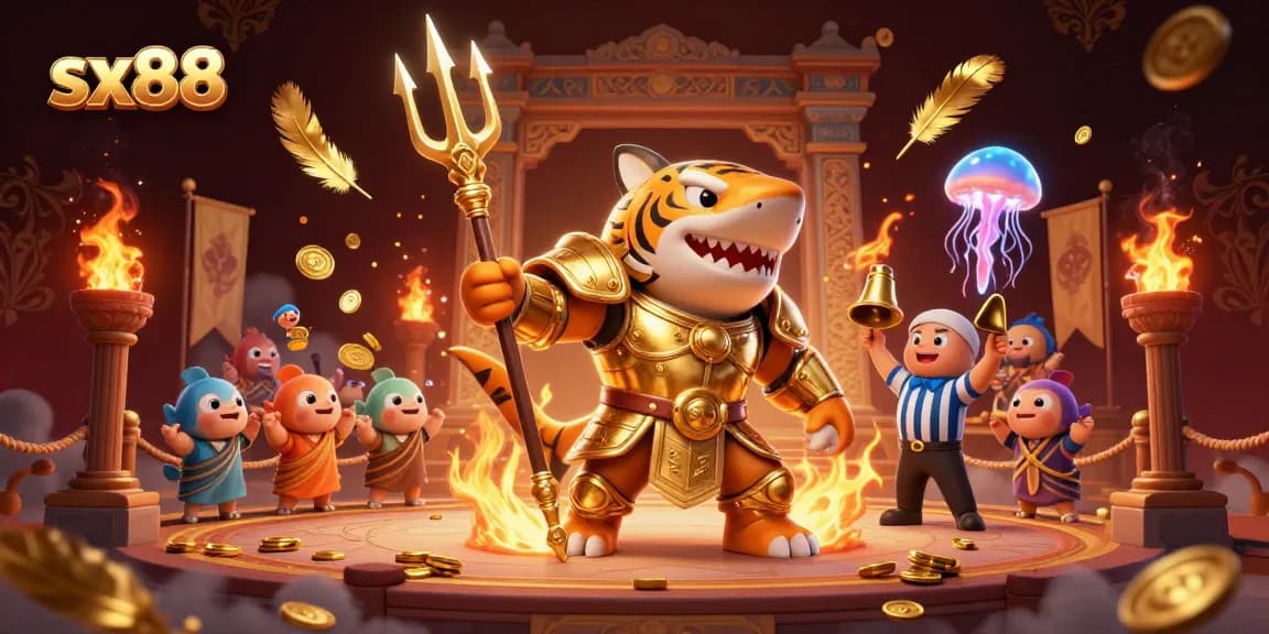 SX88 showcases thrilling underwater gambling with tiger shark warriors and a dynamic betting atmosphere.