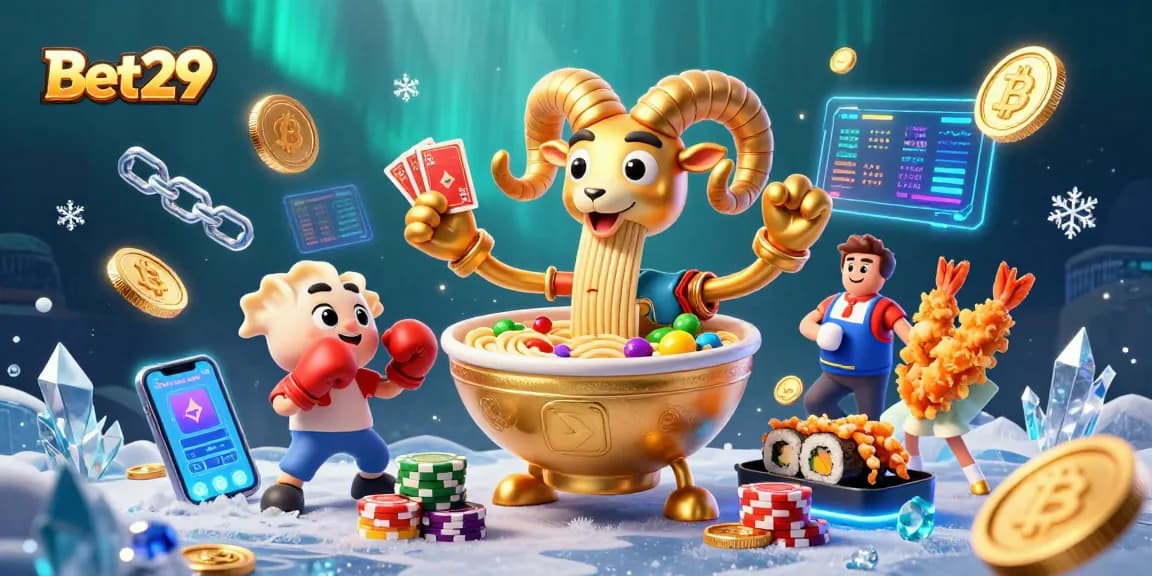 Bet29 players enjoy vibrant gaming with unique characters and casino elements in action.