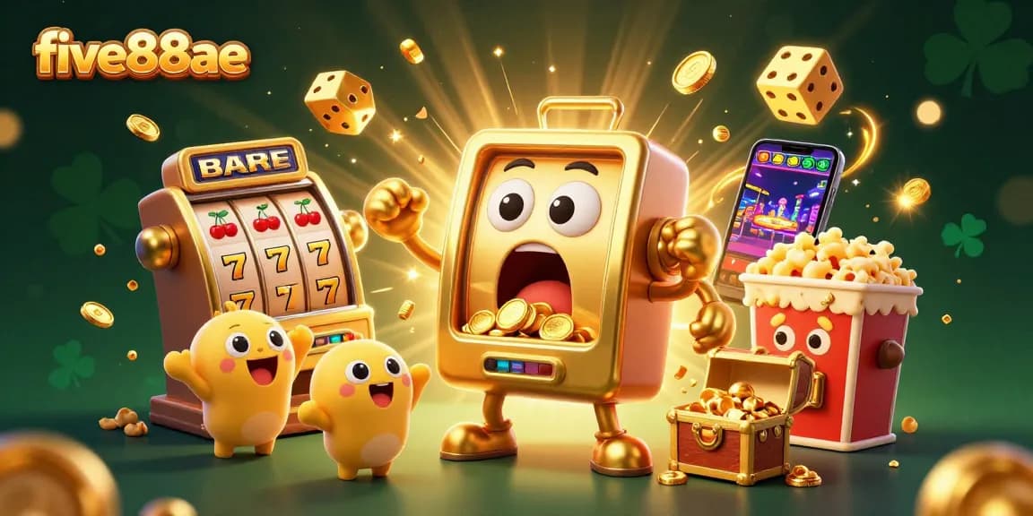 Experience the thrill of five88ae with a slot machine hitting a jackpot amid a vibrant casino scene.